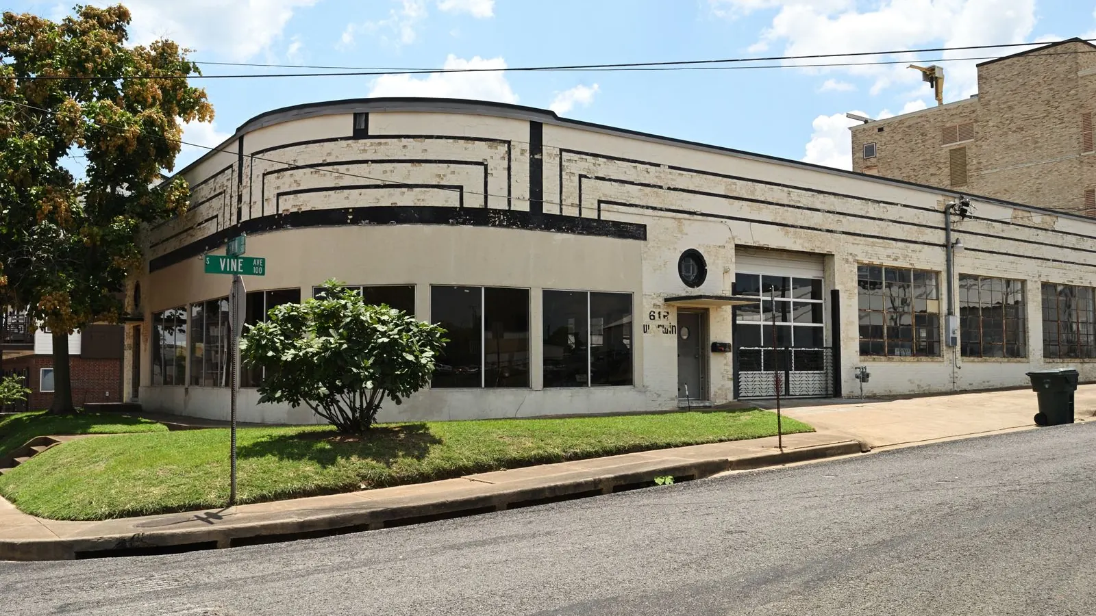 Art Deco commercial building on a sunny street corner in Tyler, Texas