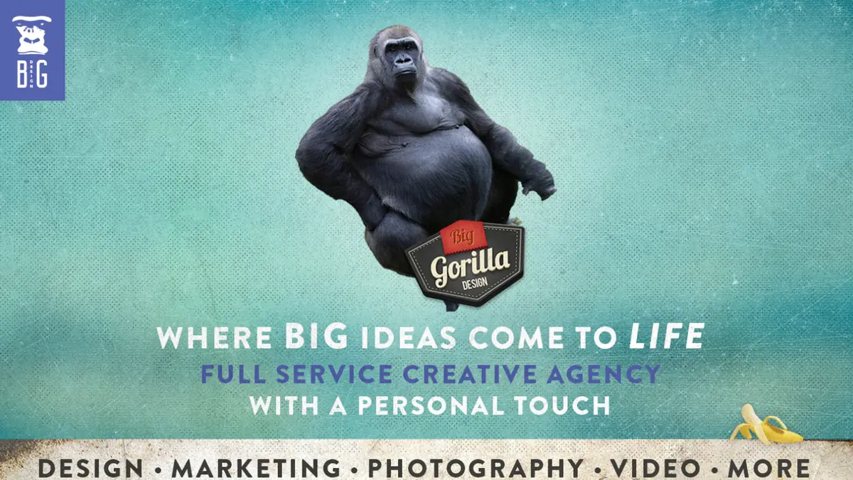 Big Gorilla Design home page, an Austin web design and branding firm