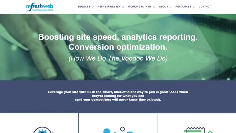 RefreshWeb home page, an Austin B2B SEO agency