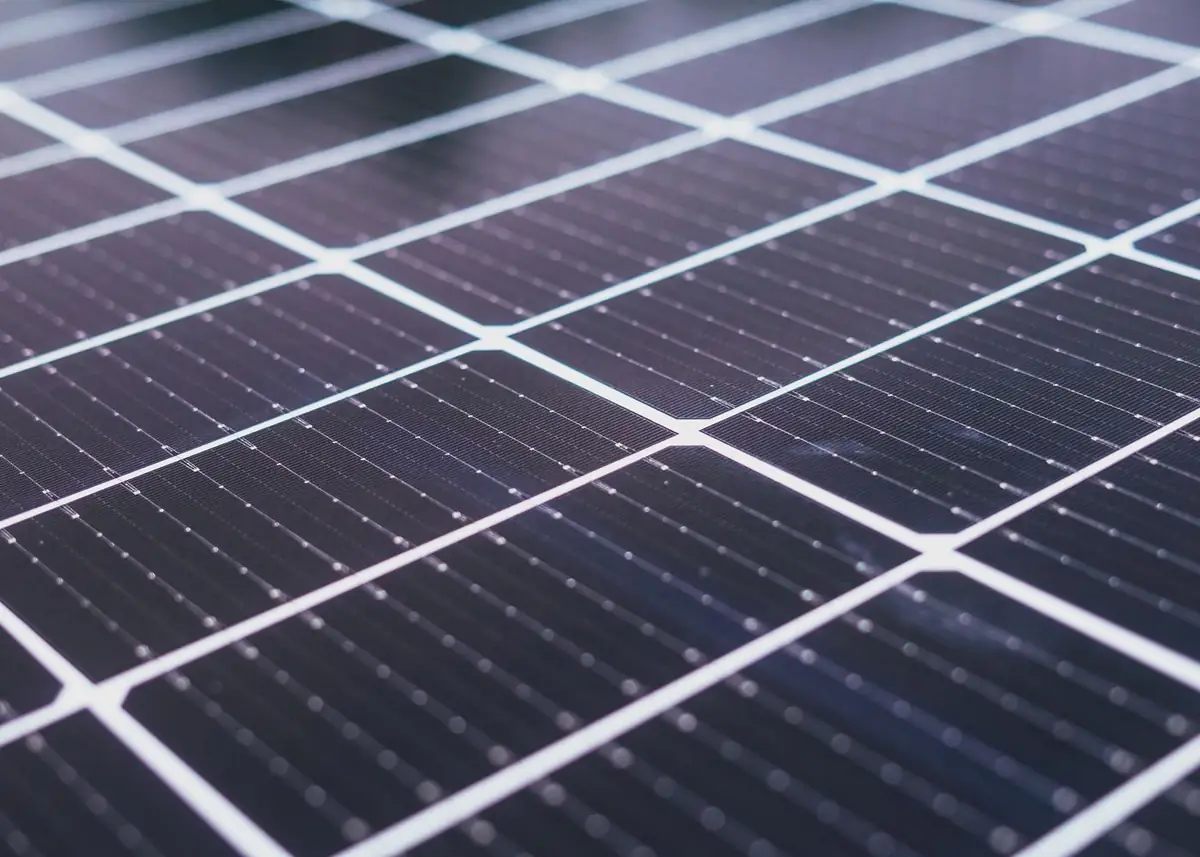 Close view of a solar panel surface